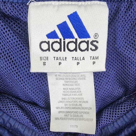 Mens Vintage Adidas Navy Blue Windbreaker Track Pants Adjustable Ankle Size S - Picture 4 of 11